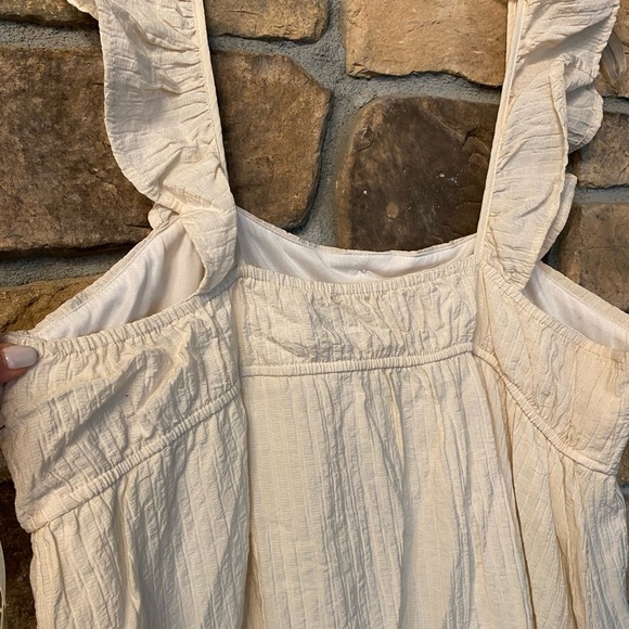 Anthropologie Women’s Blu Pepper Maxi Peasant Sleeveless Ruffles Cream NEW 1XL - Picture 6 of 16